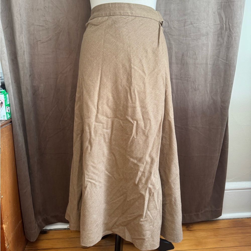 Talbots A-Line Skirt in Khaki Italian Flannel